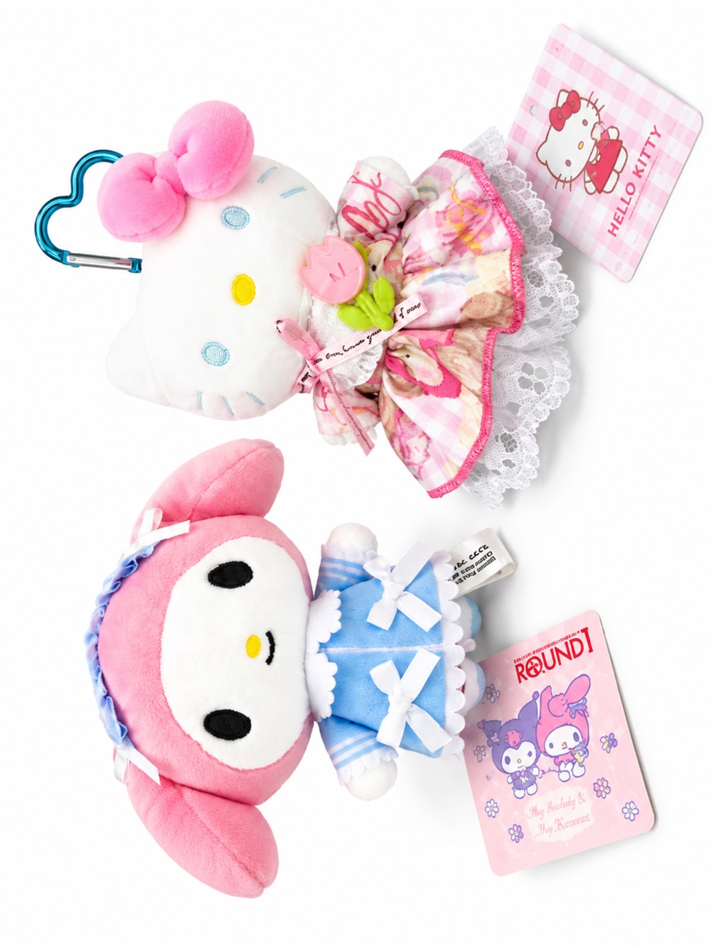 NWT Sanrio Hello Kitty & My Melody Plush Keychain Bundle Round1 Bundle